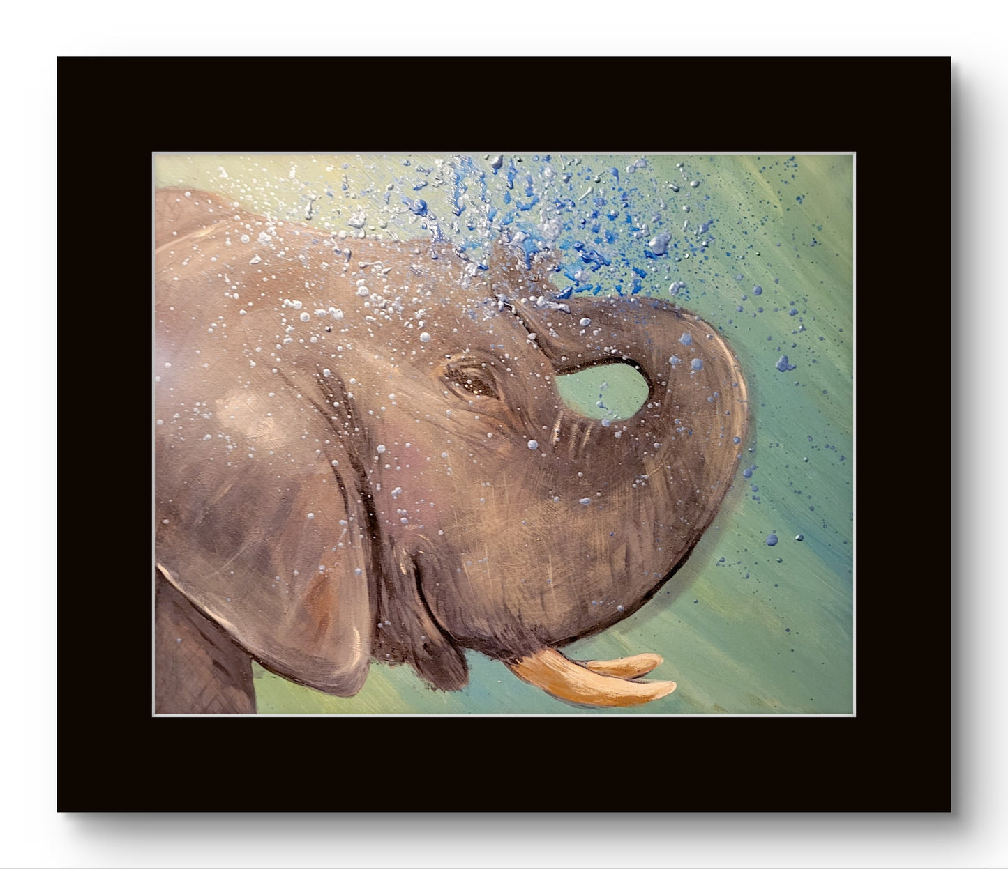 Elephant Spraying Water 8x10 Museum Grade Fine Art Print