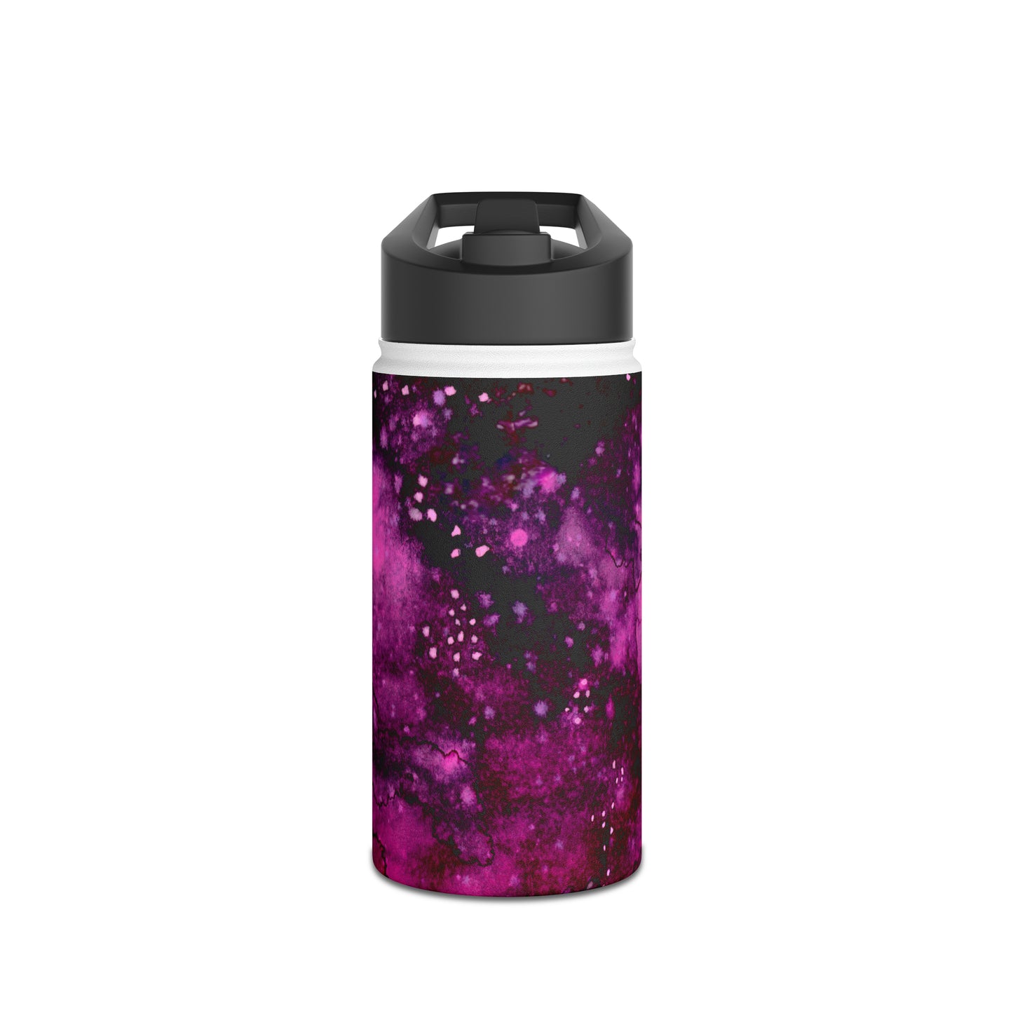 Rose Colored Galaxy Stainless Steel Water Bottle, Standard Lid