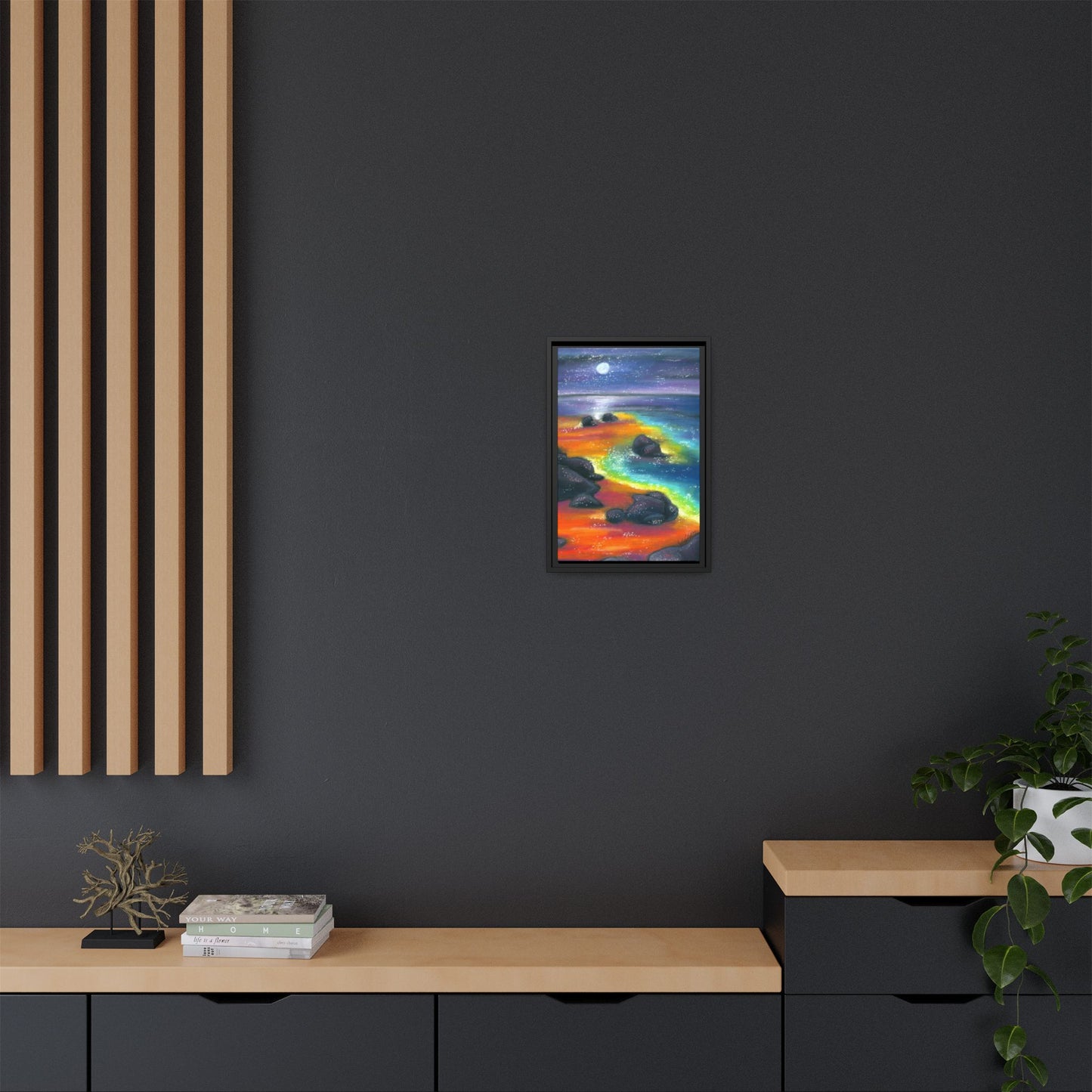 Beach at Night Frame Wall Art