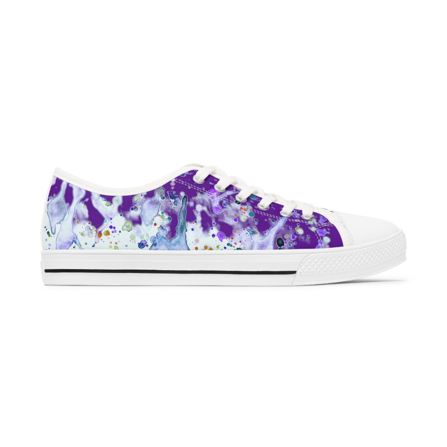 Purple Color Splash Unisex Classic Low Top Sneakers