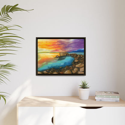 Sunset Ocean Beach Framed Wall Art