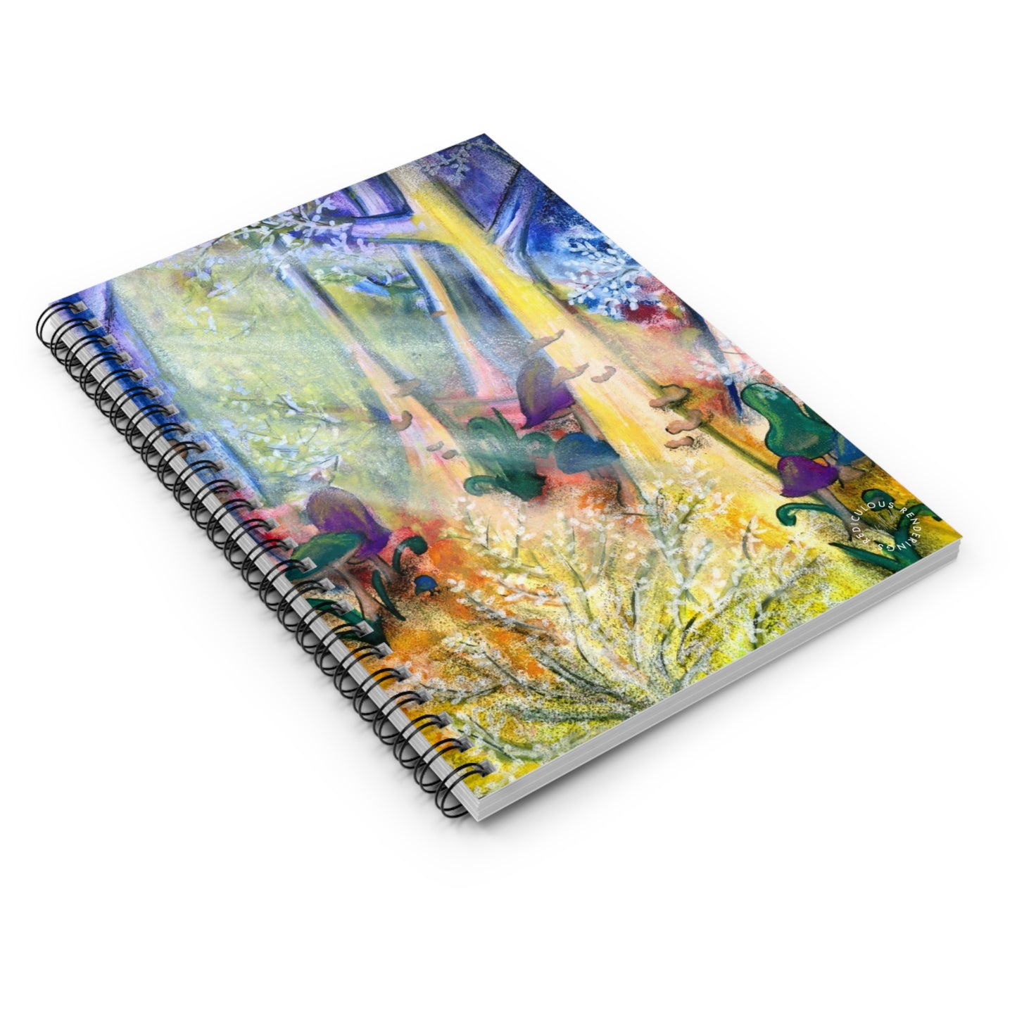 Fantasy Forest Ruled Line Notebook 118 Pages, Printed Cover