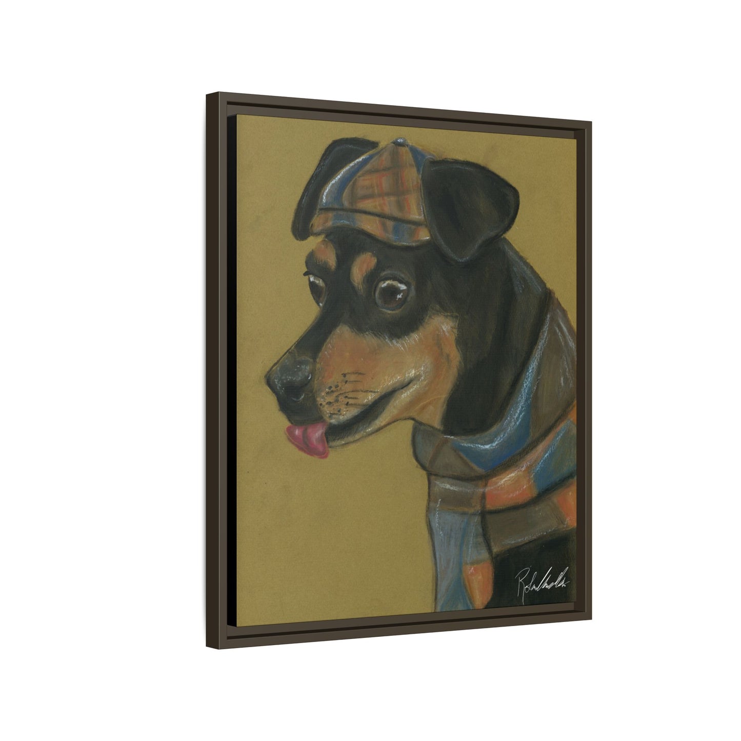 Small Chihuahua Dog in Hat Framed Wall Art