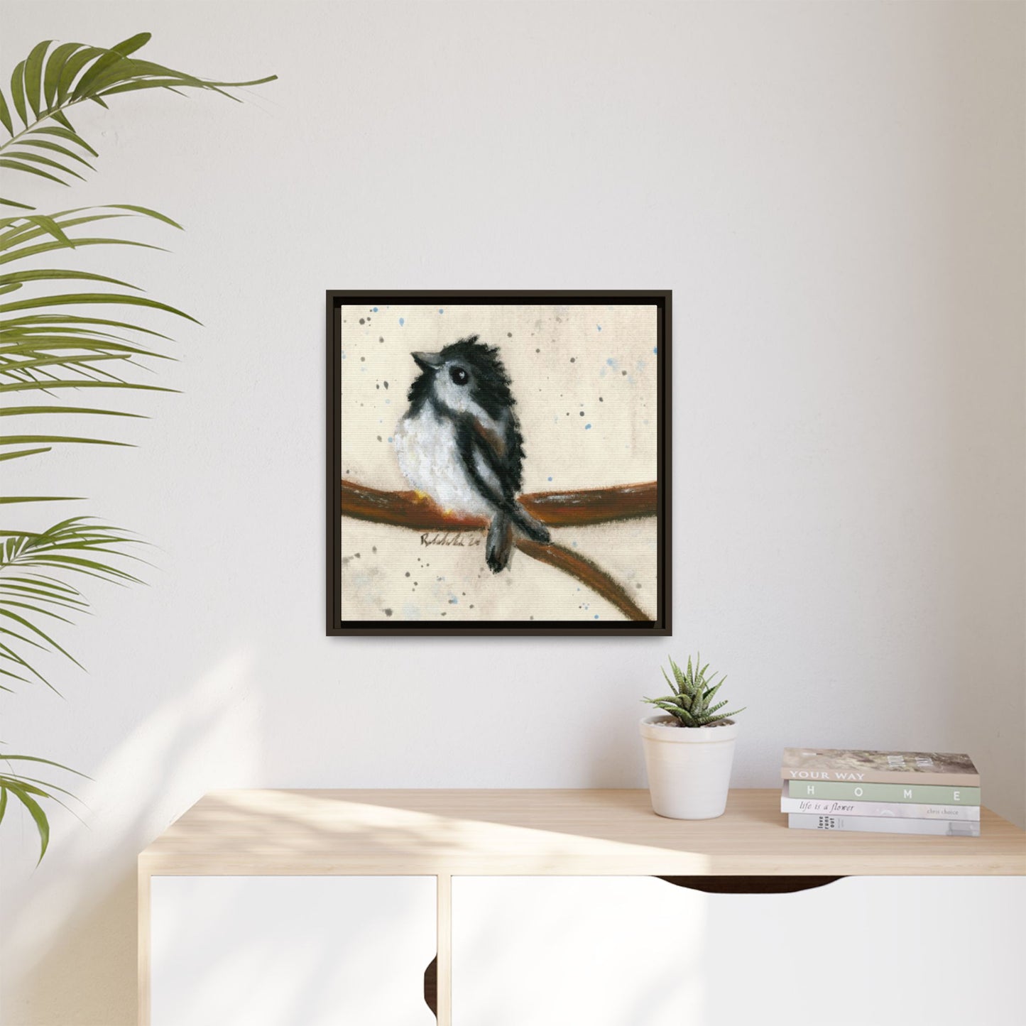 Black Finch Bird Framed Wall Art
