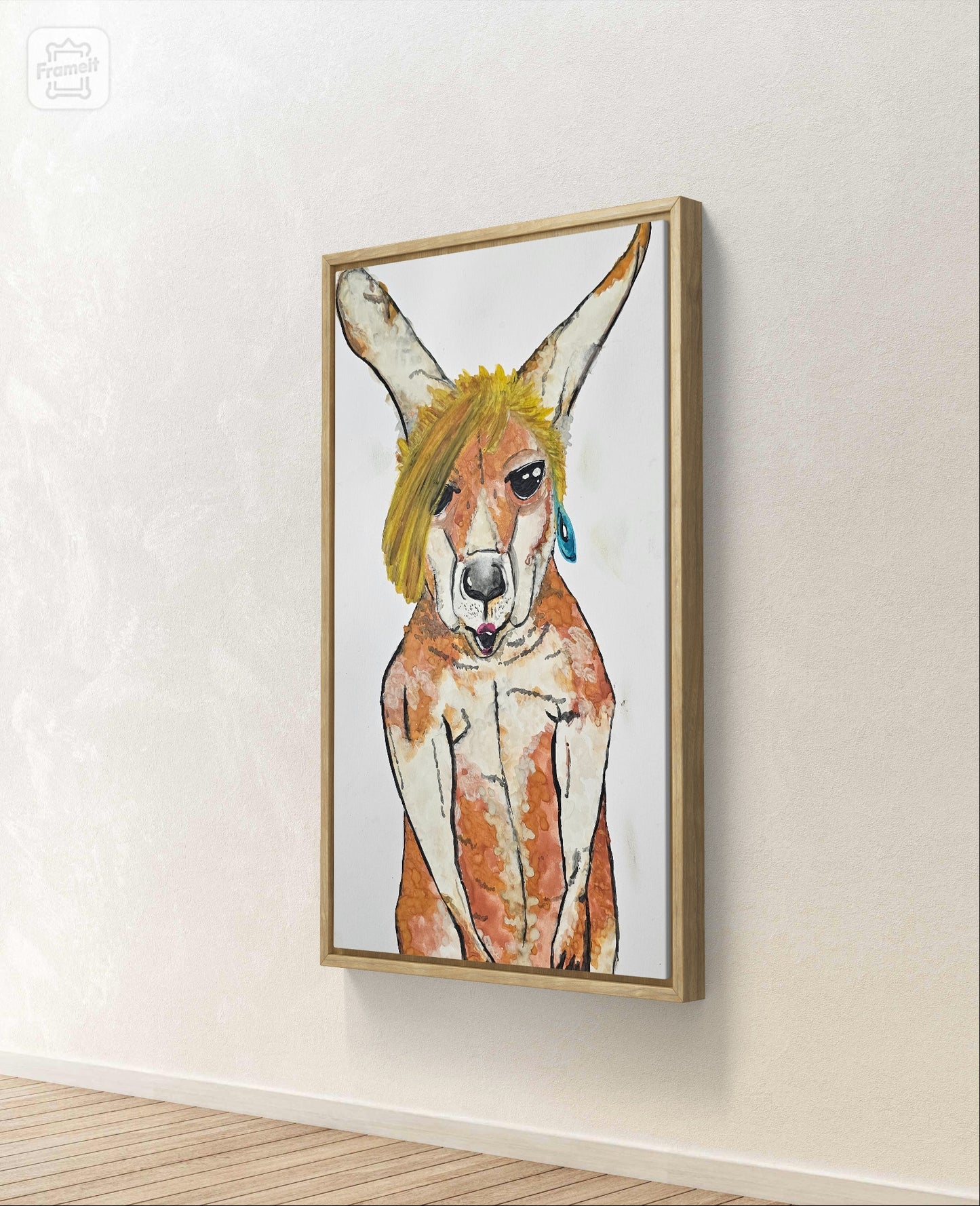 Karen Kangaroo Watercolor 8x10 Museum Grade Fine Art Print