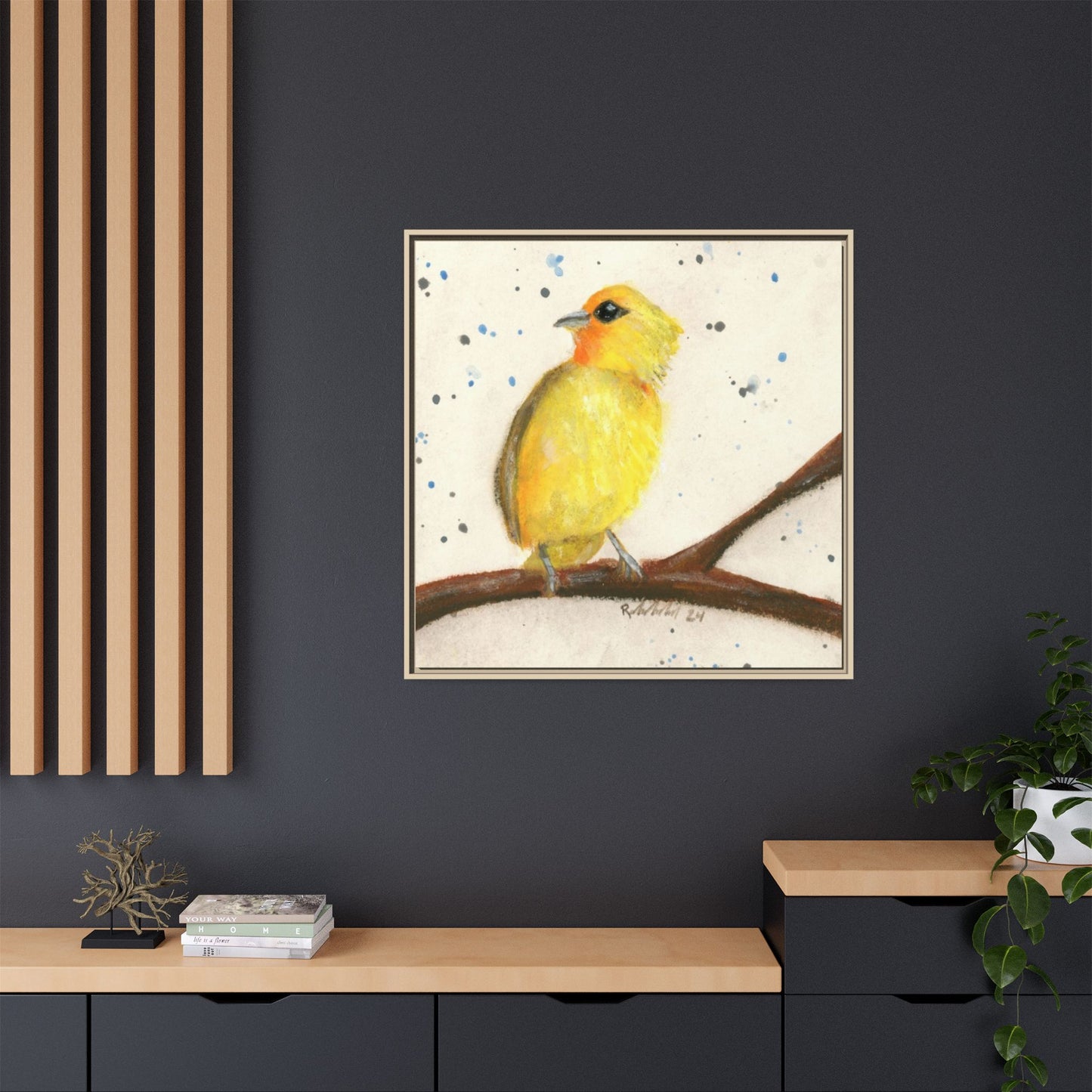 Yellow Canary Bird Framed Wall Art