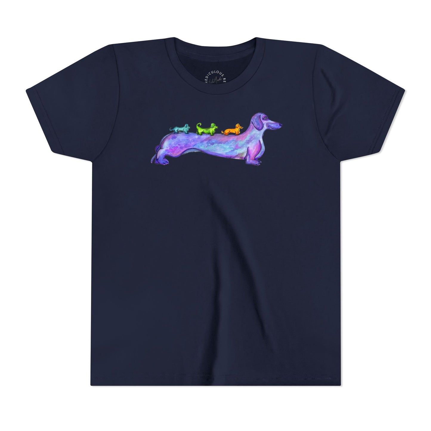Dachshund Rainbow Crew Youth Tee