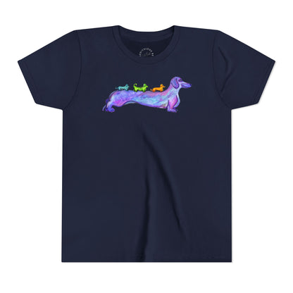 Dachshund Rainbow Crew Youth Tee