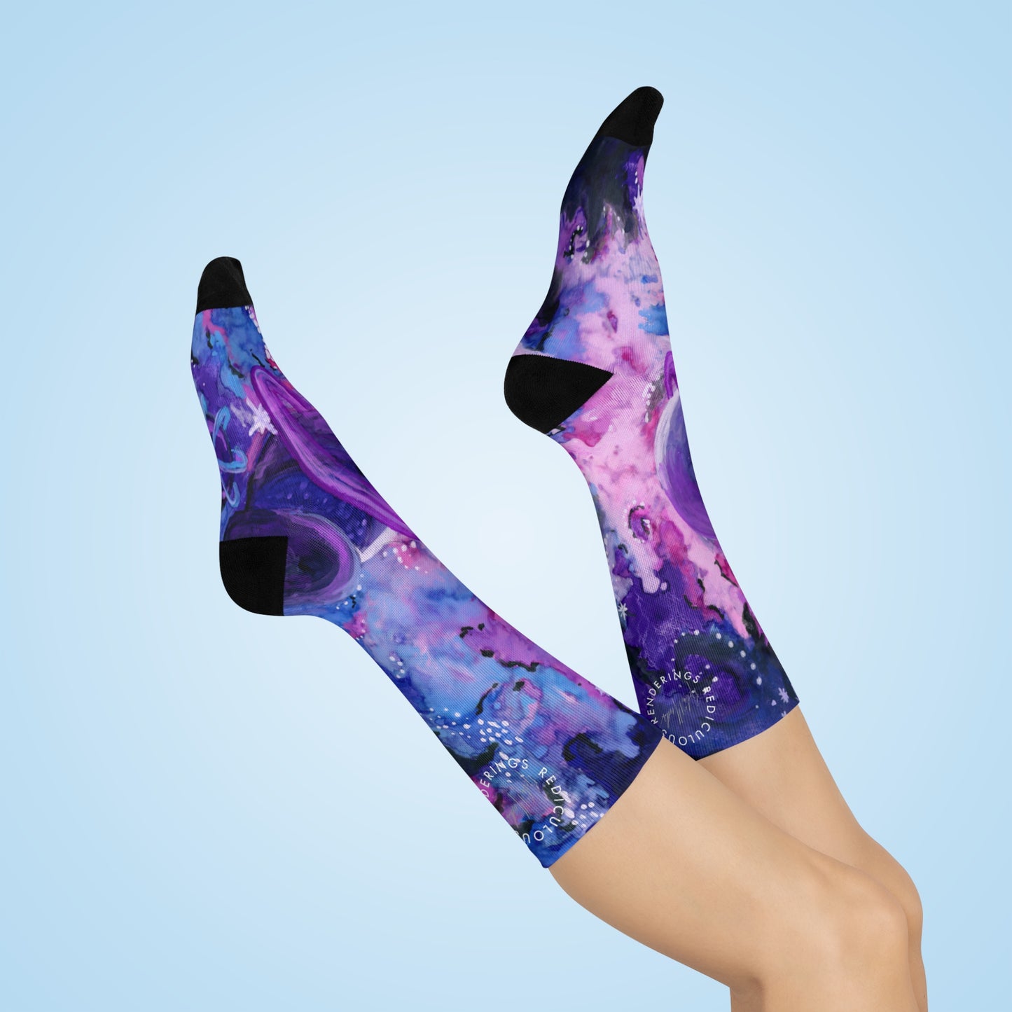 Purple Galaxy Cushioned Crew Socks