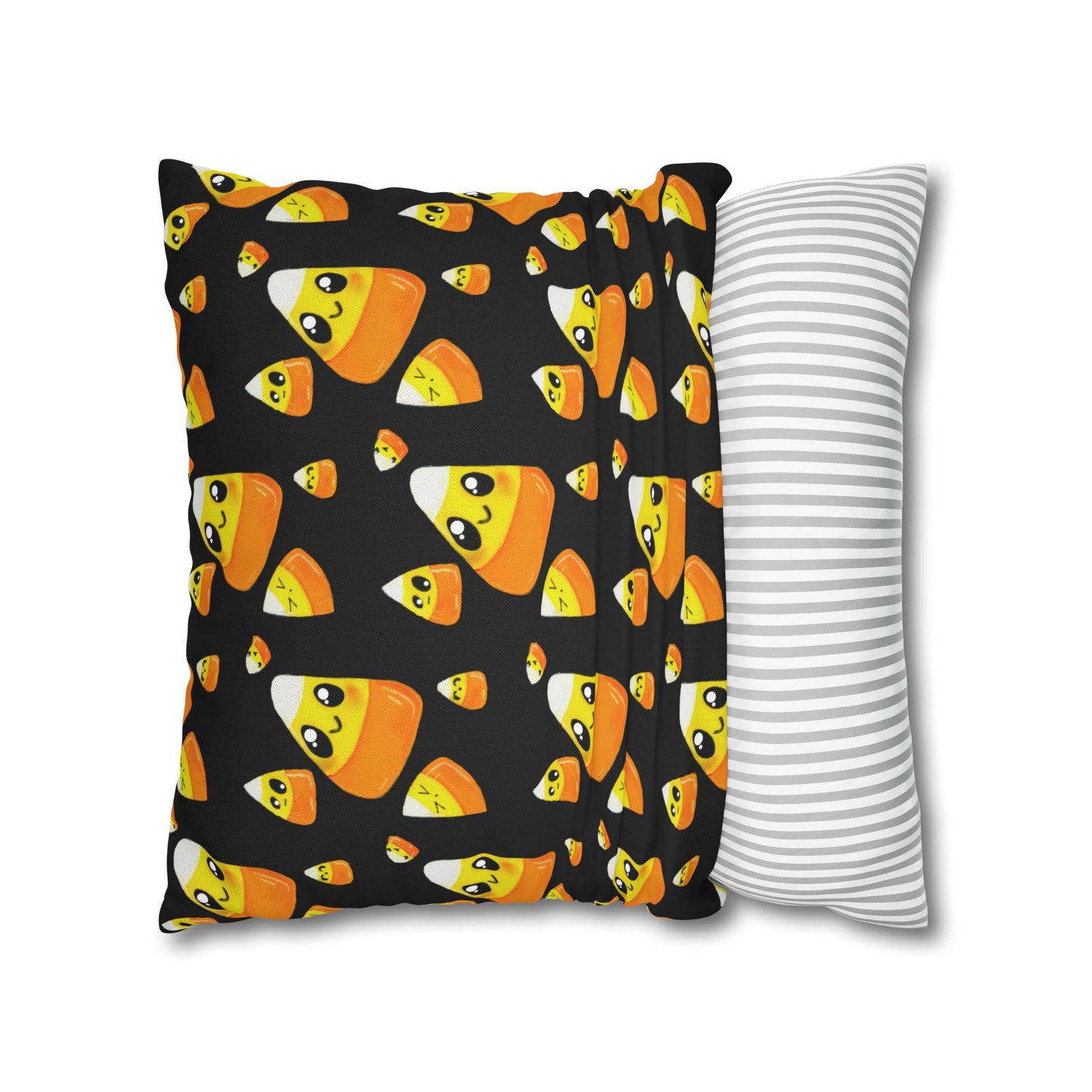 Cute Candy Corn Pattern Pillowcase — Halloween Decorative Throw Pillow Cover