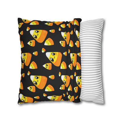Cute Candy Corn Pattern Pillowcase — Halloween Decorative Throw Pillow Cover