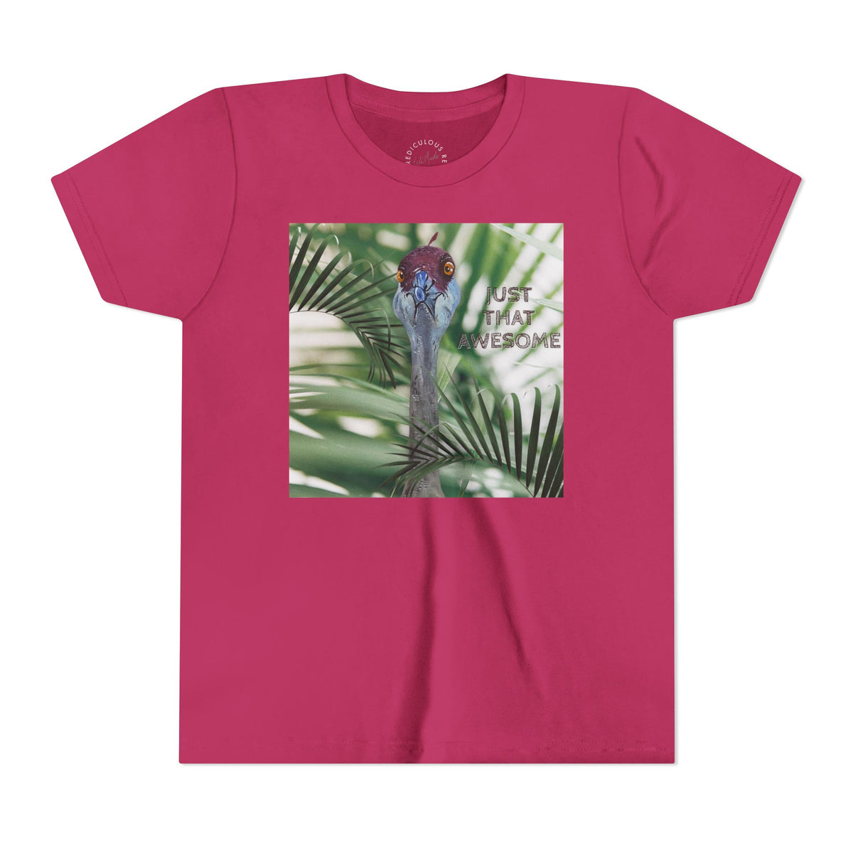 Youth Tee — 'Just That Person' Tropical Bird Graphic