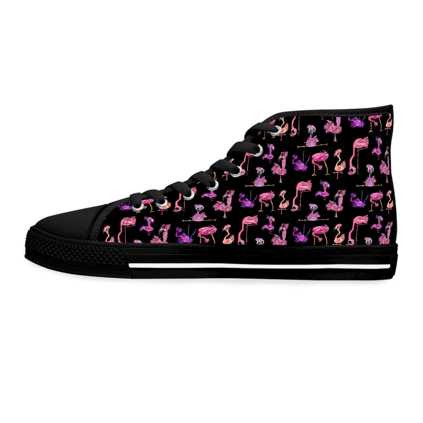 High Top Sneakers — Pink & Purple Flamingo Pattern (Women’s)