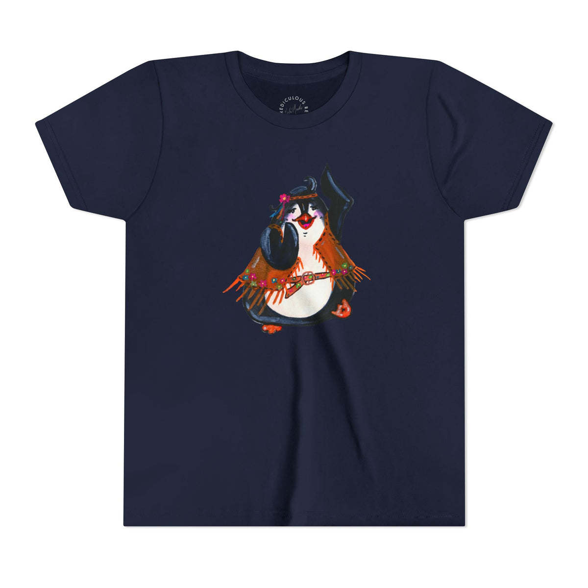 Kids Dancing Penguin Tee — Cute 60s Retro Penguin Graphic Youth T‑Shirt