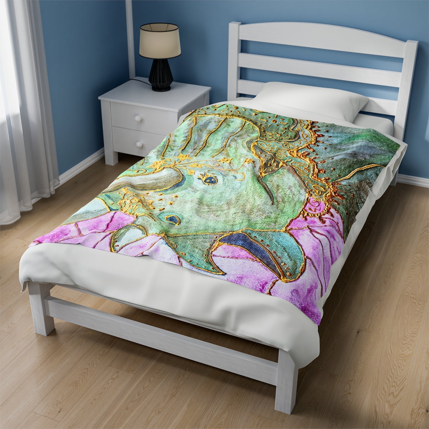 Triceratops Velveteen Plush Blanket