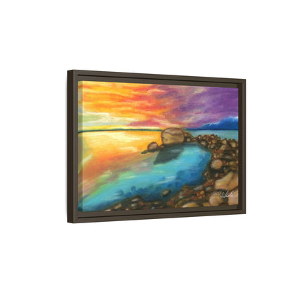 Sunset Ocean Beach Framed Wall Art