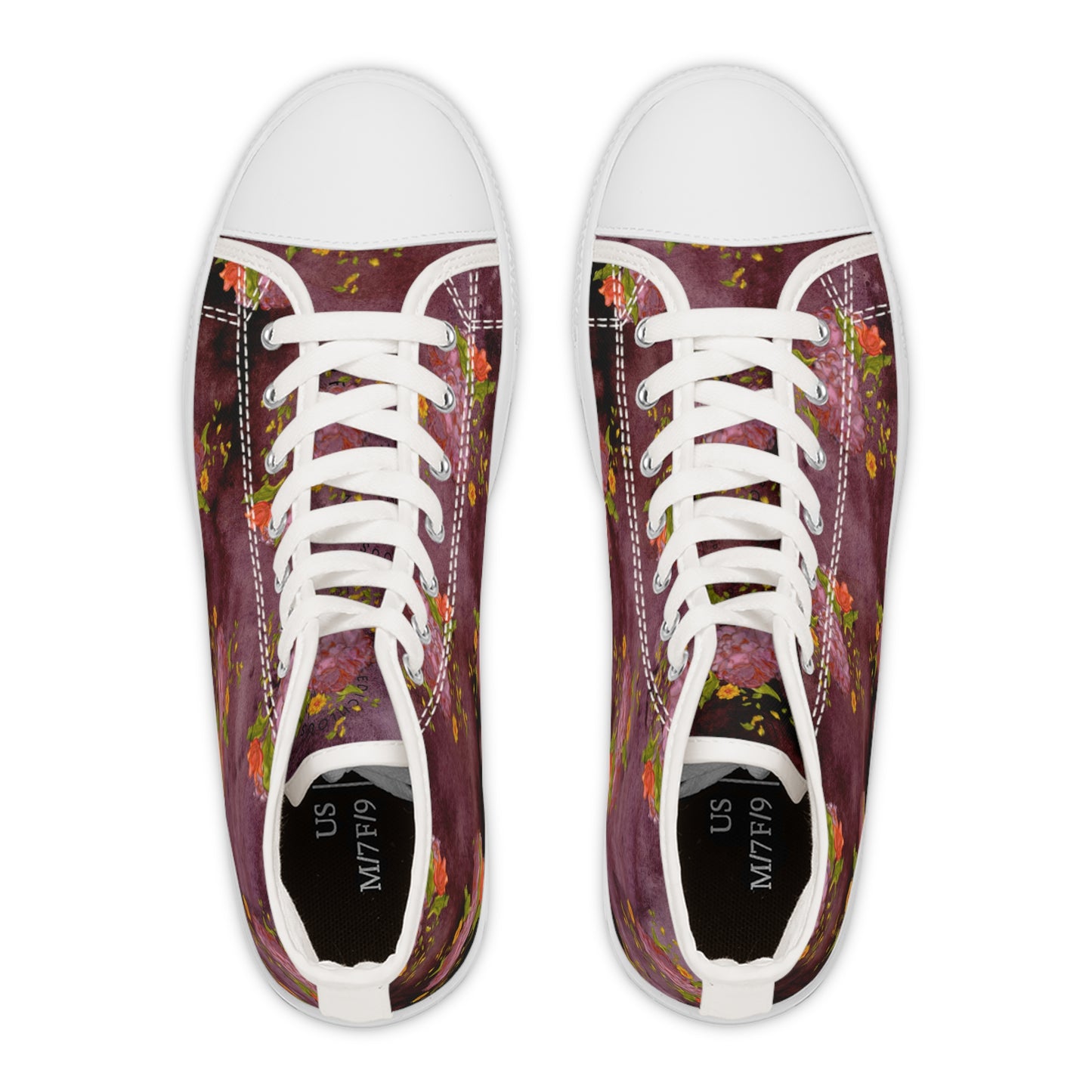 Vintage Flowers Unisex Classic High Top Sneakers