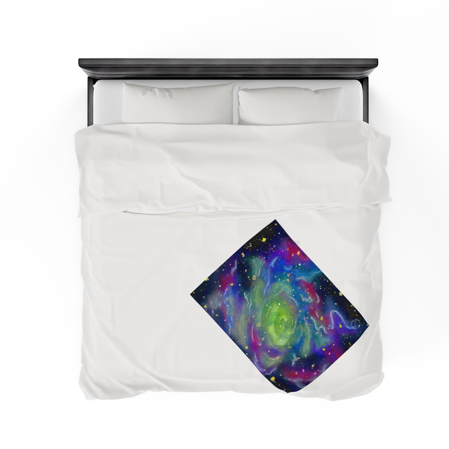 Rainbow Vortex Galaxy Velveteen Plush Blanket