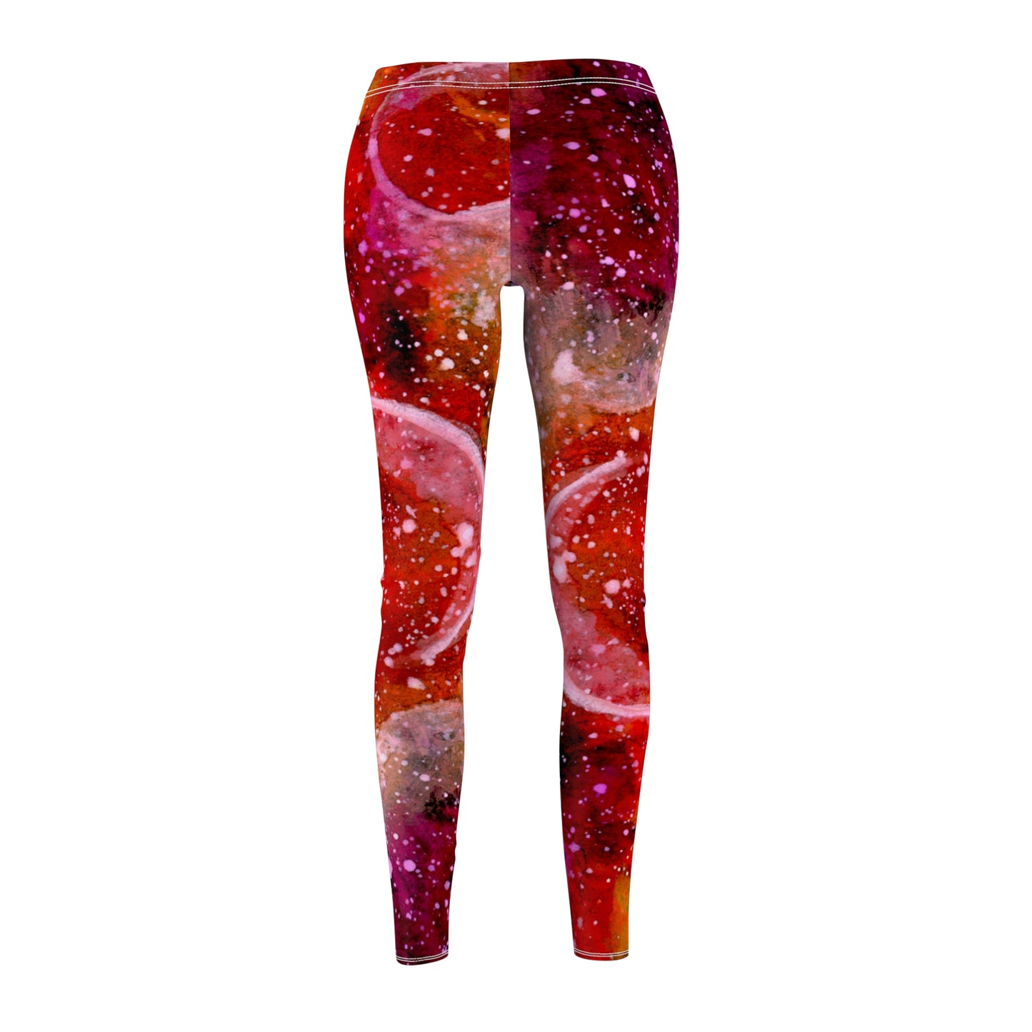 Orange Moons Galaxy Women's Cut & Sew Casual Leggings (AOP)