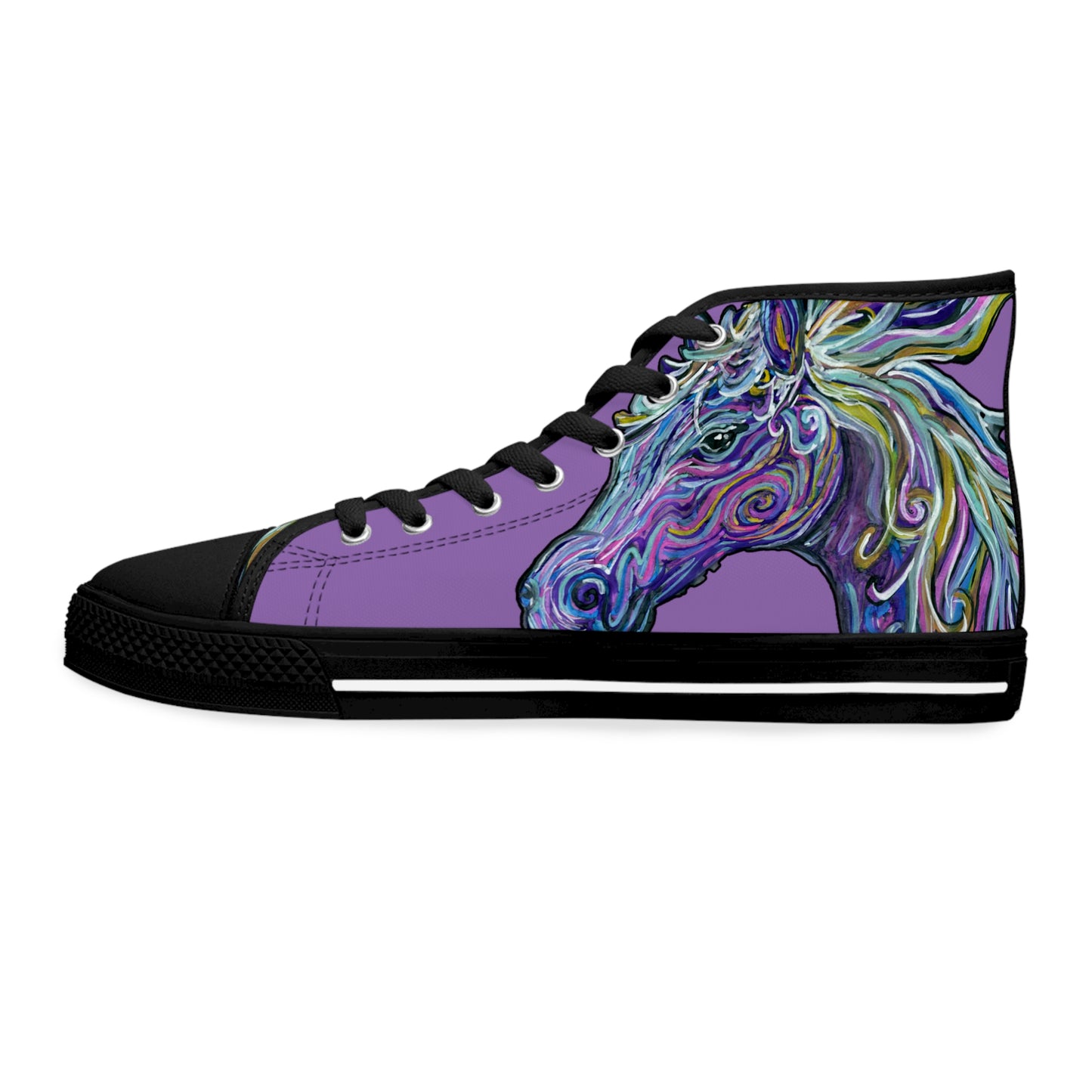 Purple Abstract Horse Unisex High Top Sneakers