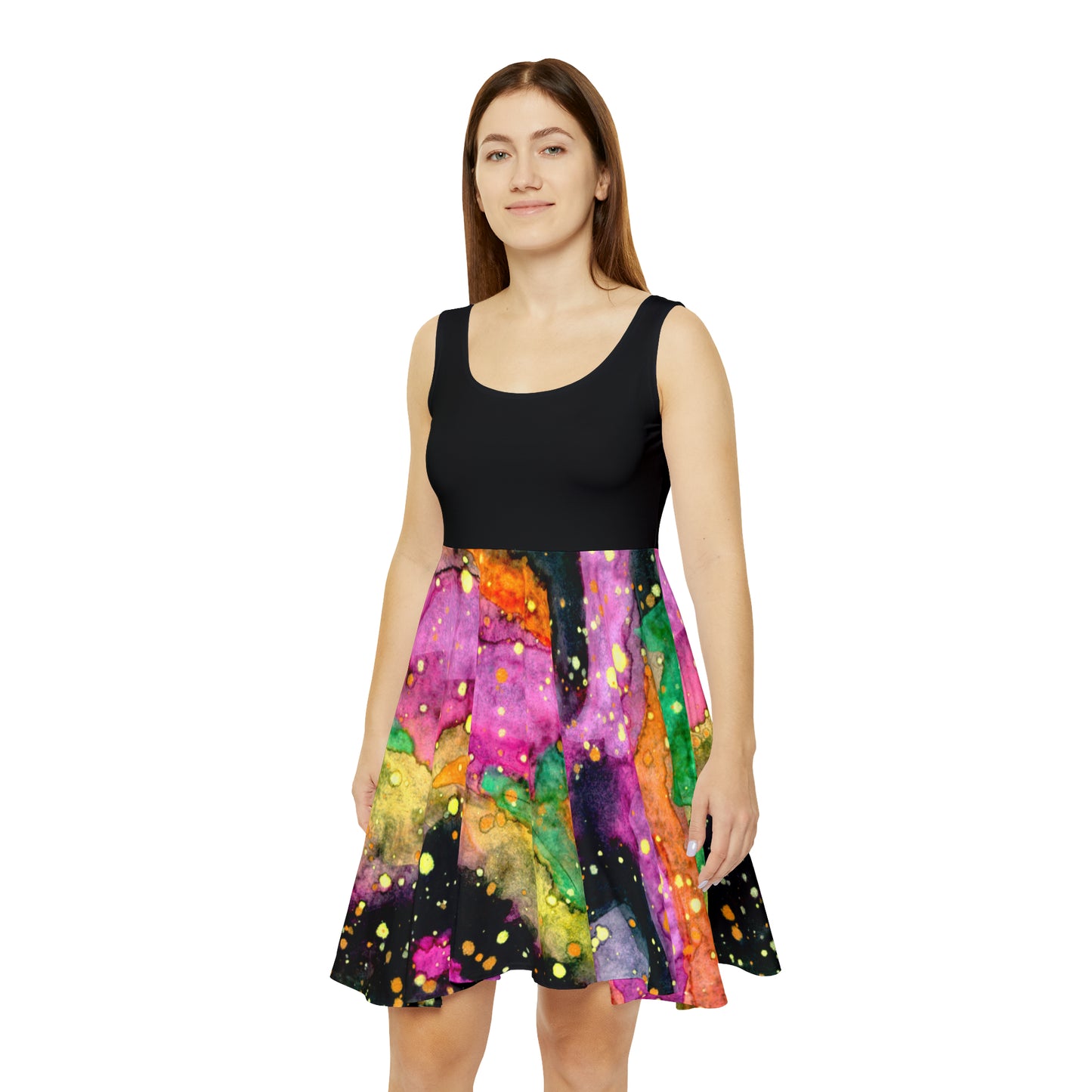 Neon Galaxy Women's Skater Dress (AOP)