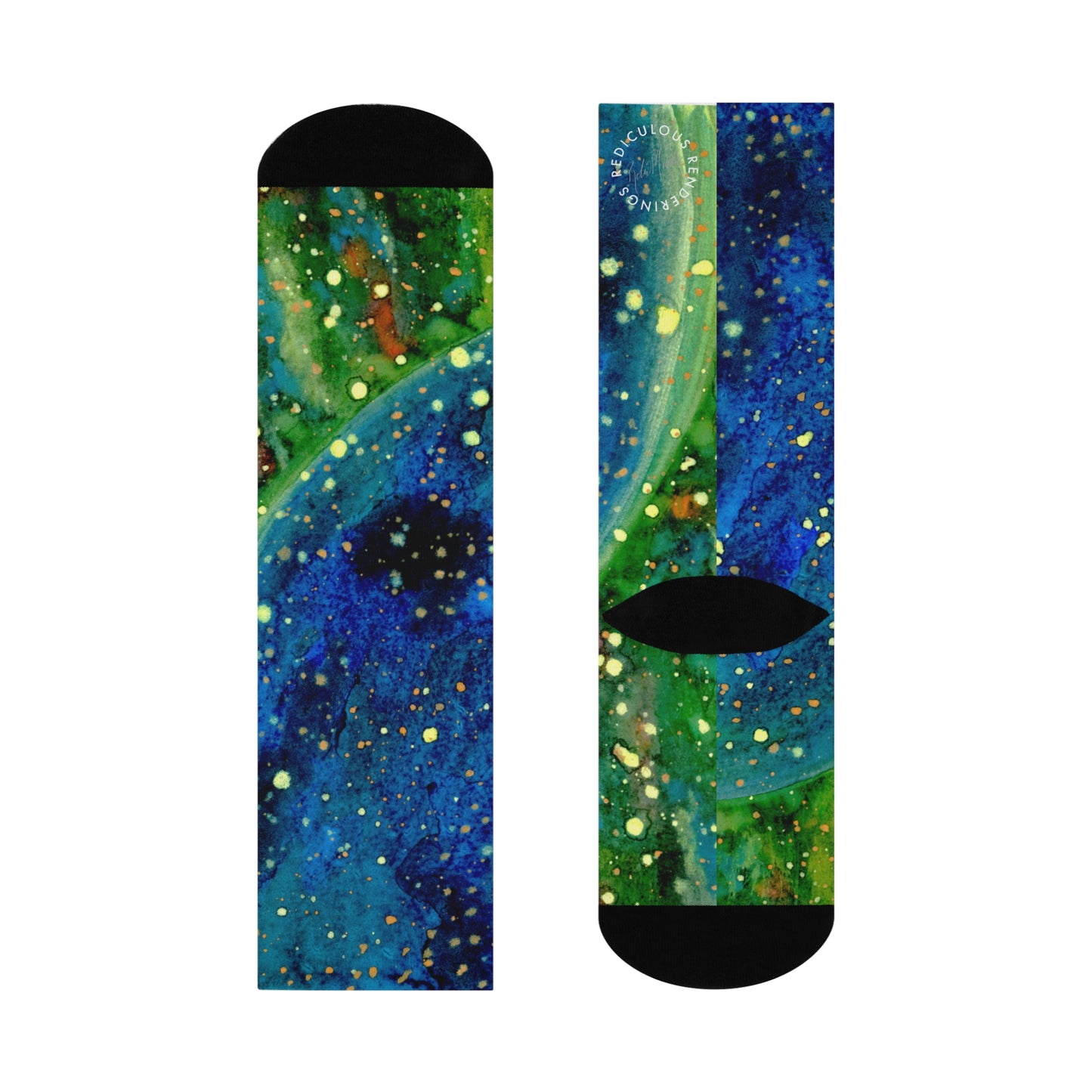 Blue Planet Galaxy Cushioned Crew Socks