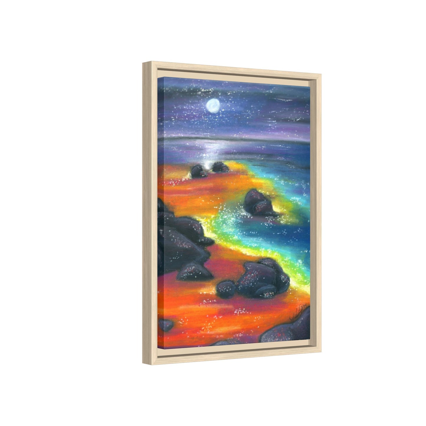 Beach at Night Frame Wall Art