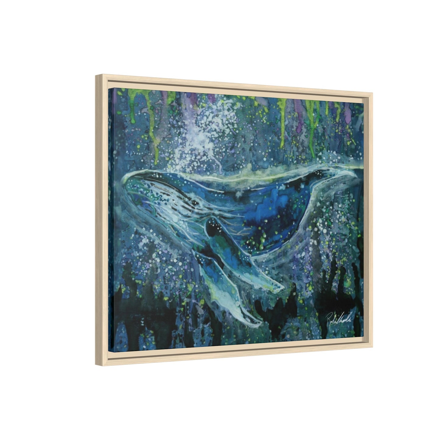 Watercolor Whale Framed Wall Art
