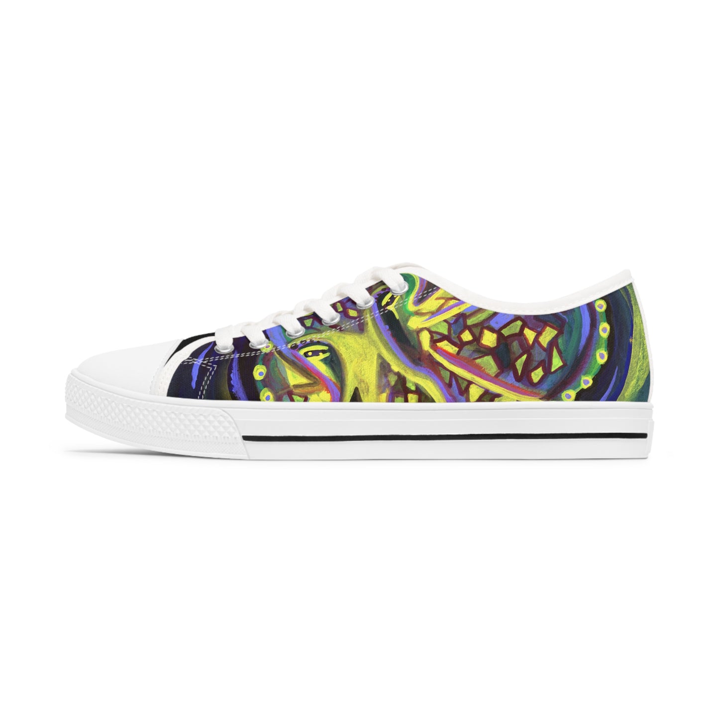 Octopus Green/Black Woman's Low-top Classic Sneakers