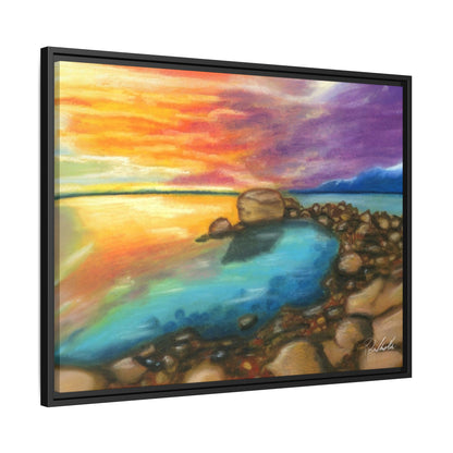 Sunset Ocean Beach Framed Wall Art