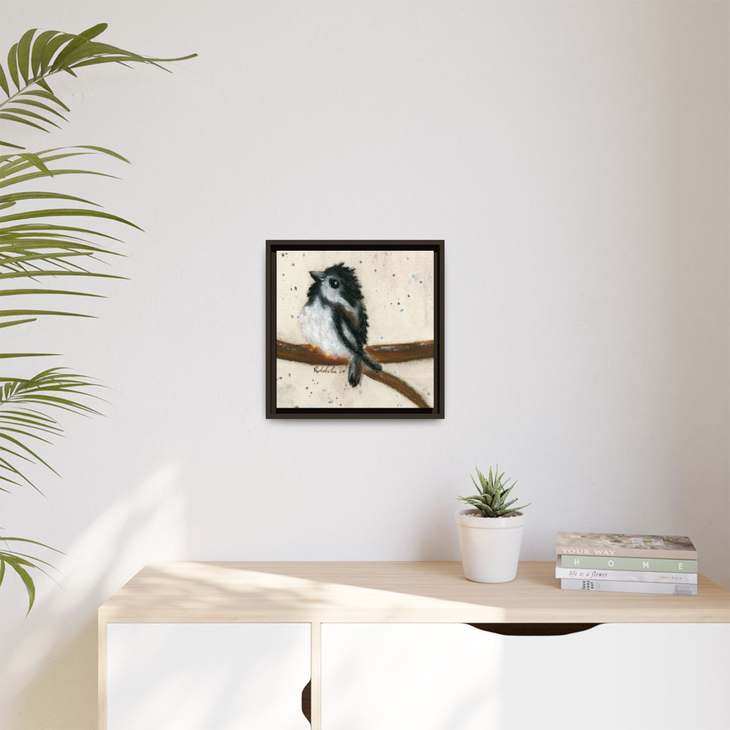 Black Finch Bird Framed Wall Art
