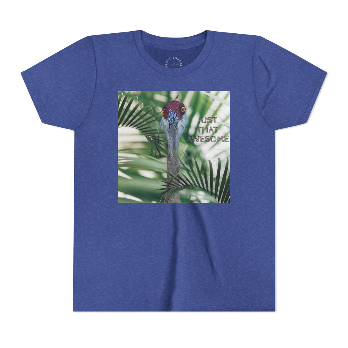 Youth Tee — 'Just That Person' Tropical Bird Graphic