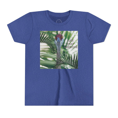 Youth Tee — 'Just That Person' Tropical Bird Graphic