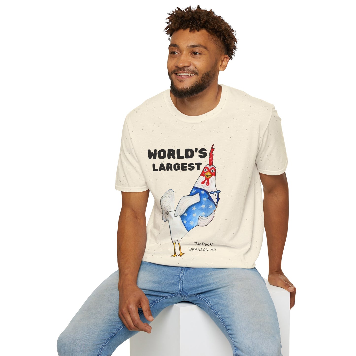 World's Largest Chicken T-Shirt — Funny Patriotic Rooster Tee