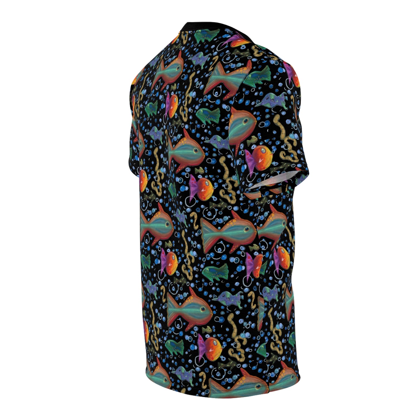 T-Shirt — Neon Retro Fish All-Over Print Tee