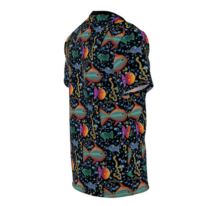 T-Shirt — Neon Retro Fish All-Over Print Tee