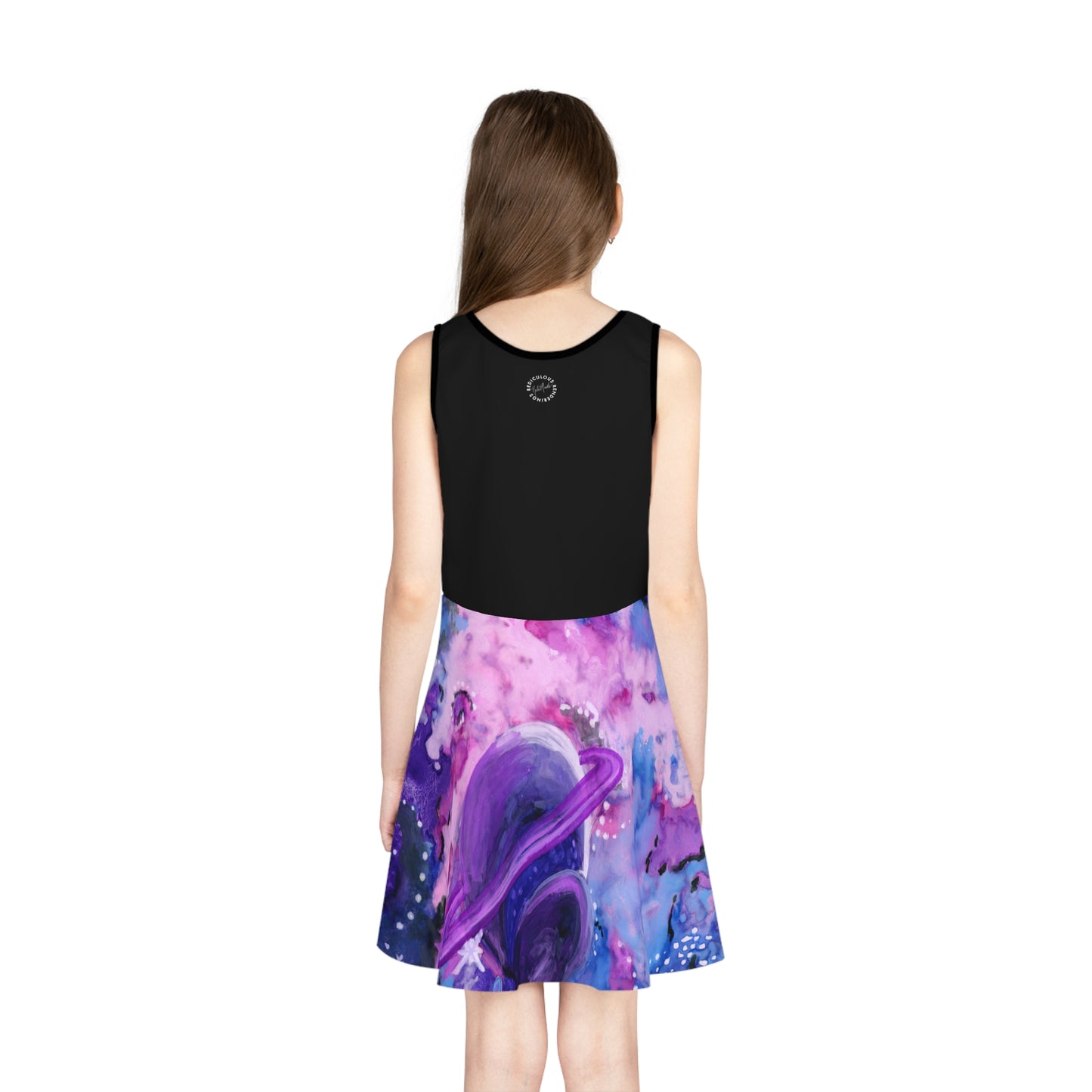 Purple Galaxy Girls' Sleeveless Sundress (AOP)