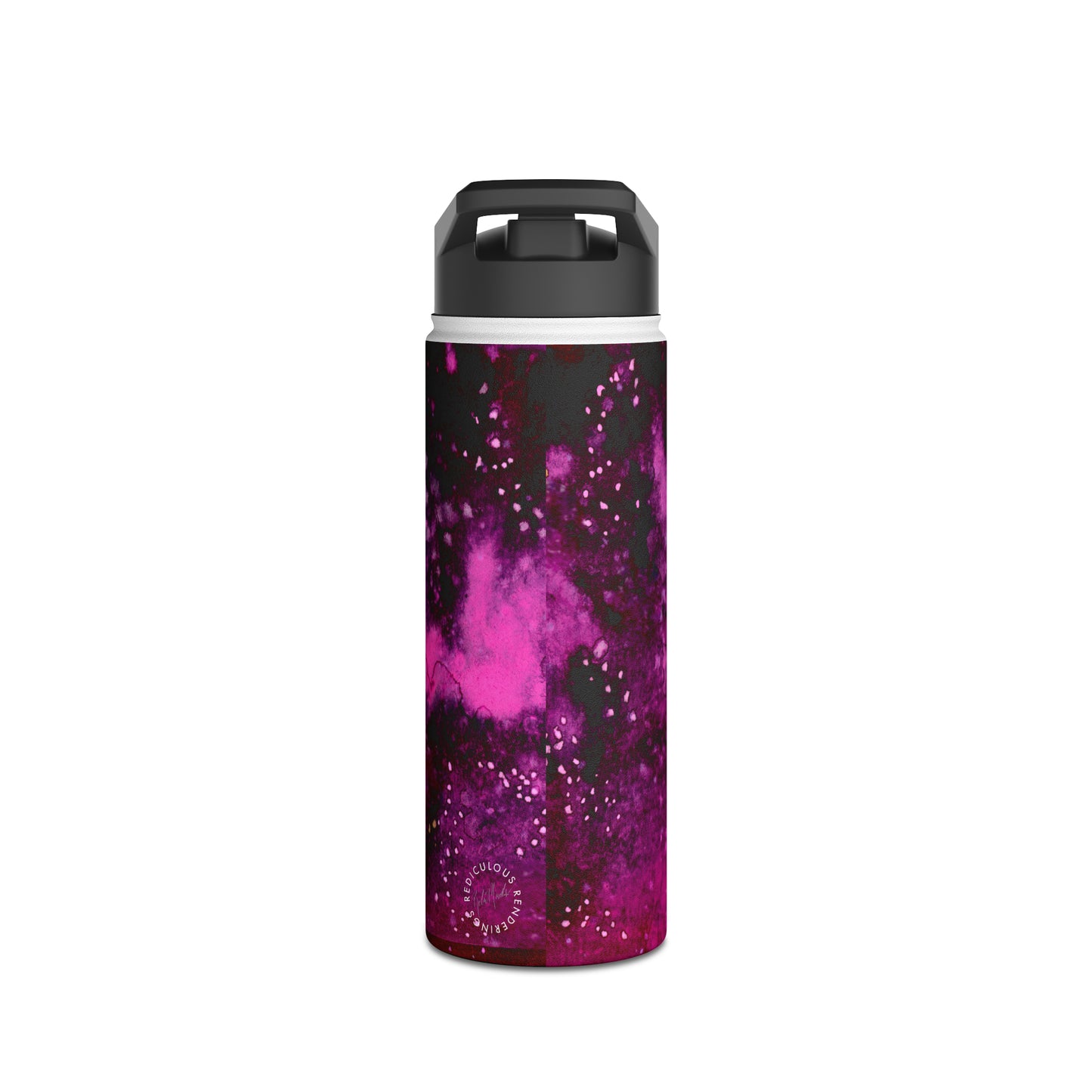 Rose Colored Galaxy Stainless Steel Water Bottle, Standard Lid