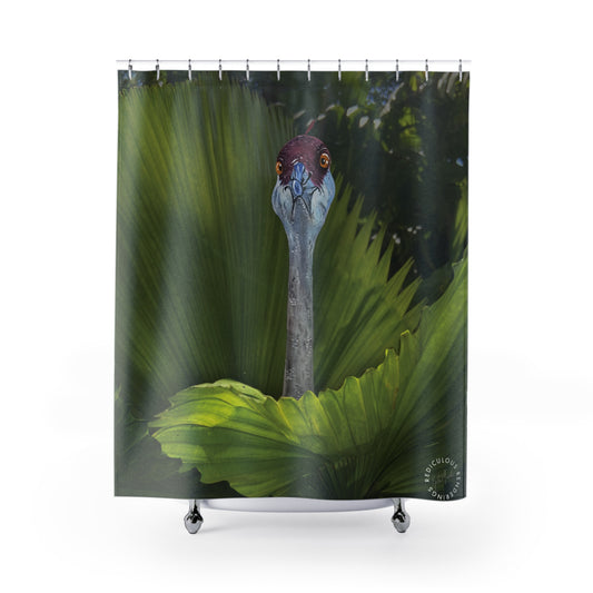 Ostrich Shower Curtain for Home Bathroom with Durable One-Sided Print and Waterproof Polyester Material