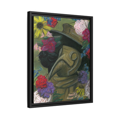 Plague Doctor and Raven Framed Wall Art