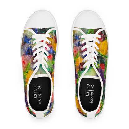 Floral Watercolor Women's Low Top Sneakers