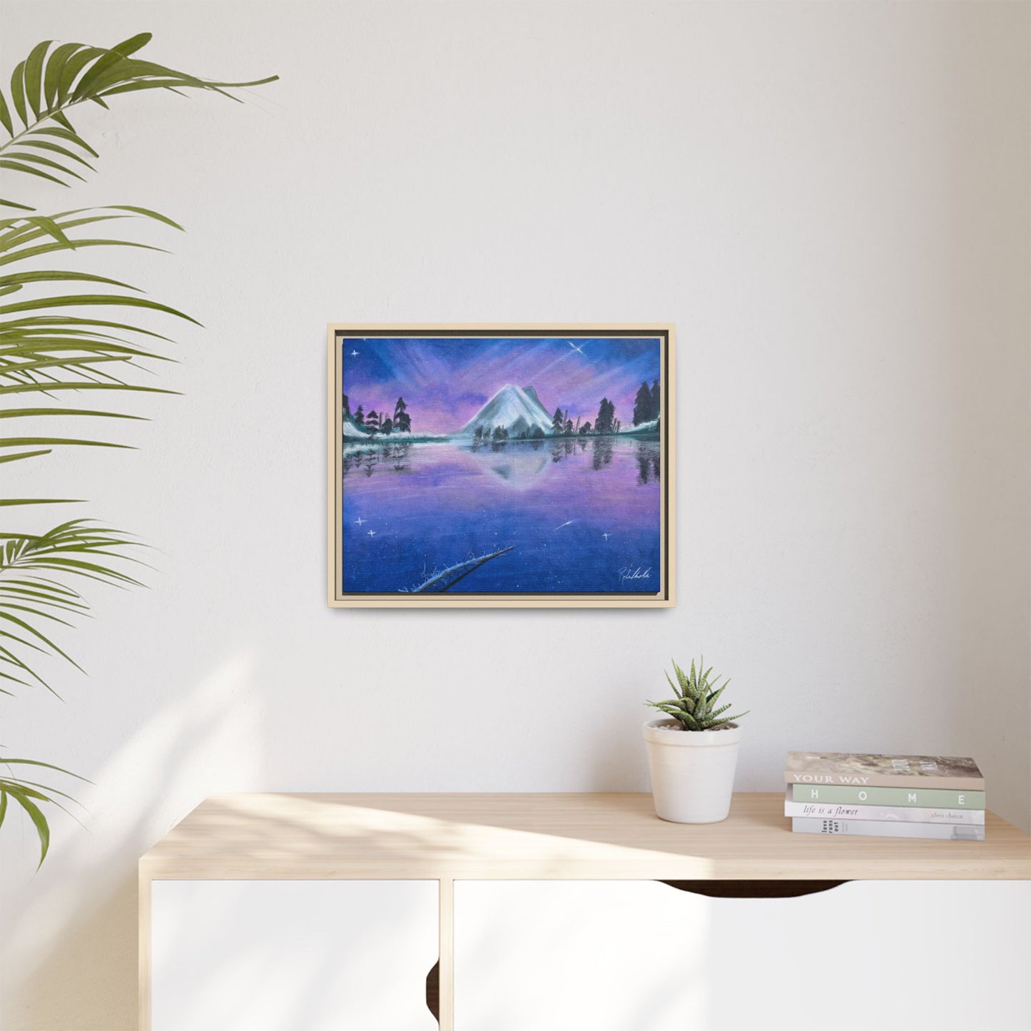 Purple Sky Over Lone Mountain Framed Wall Art
