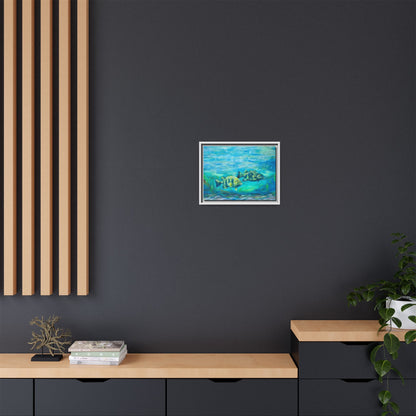 Framed Matte Canvas - Underwater Fish Scene