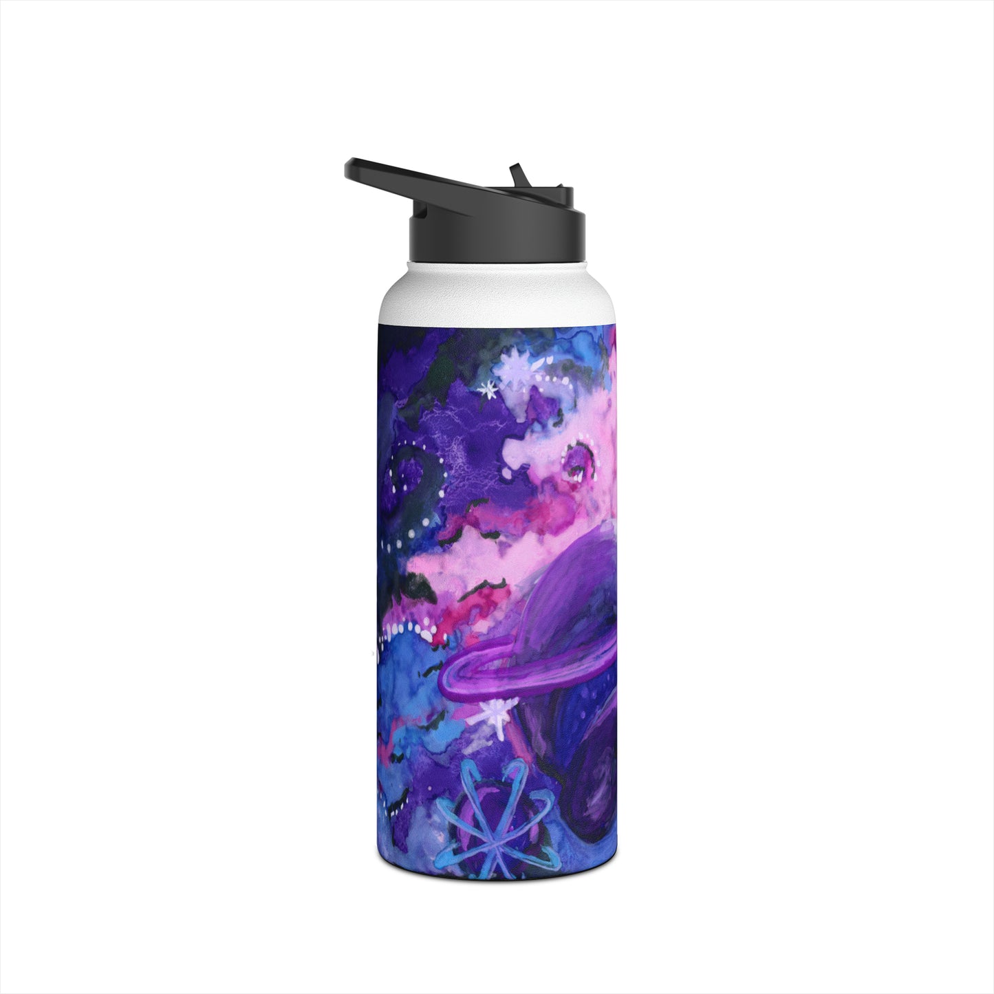 Purple Galaxy Stainless Steel Water Bottle, Standard Lid