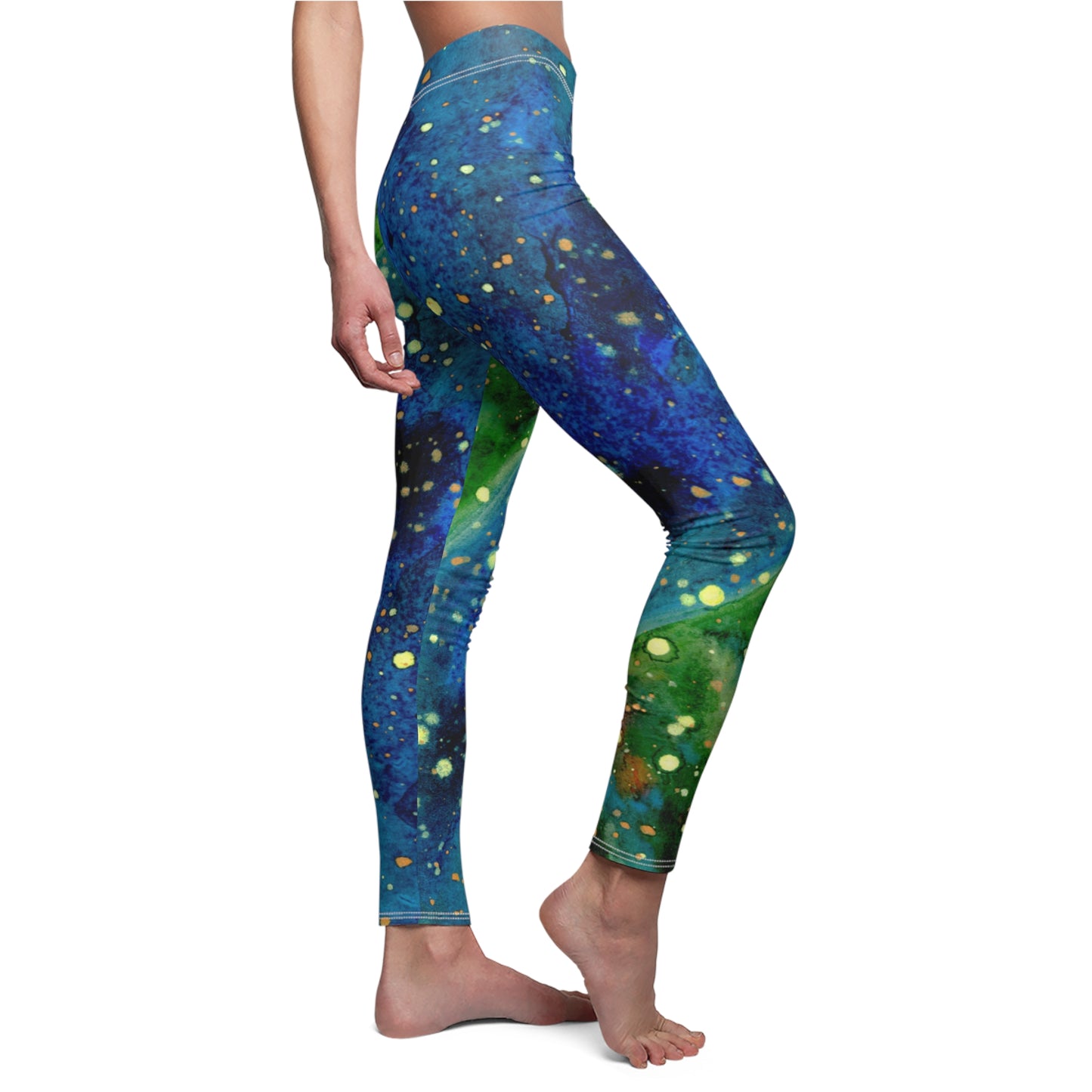 Blue Planet Galaxy Women's Cut & Sew Casual Leggings (AOP)