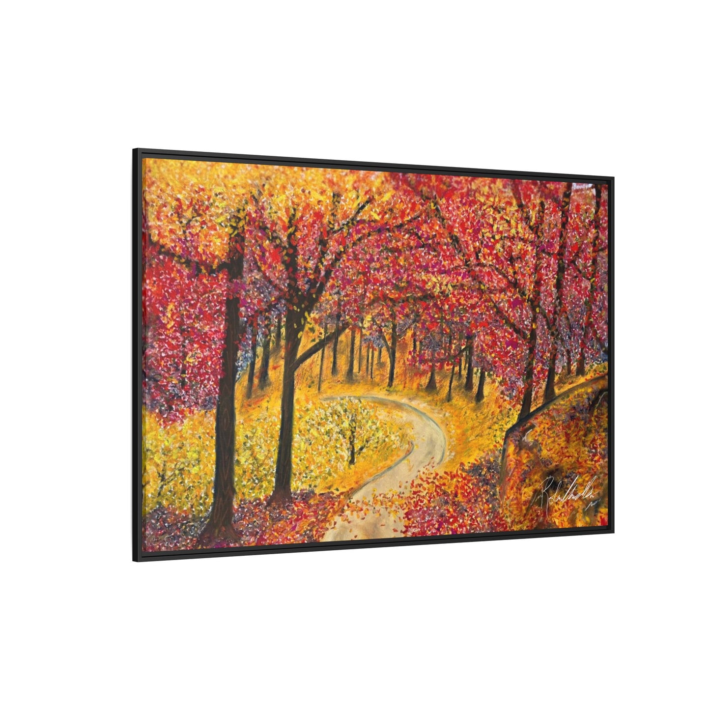 Vibrant Fall Forest Framed Wall Art