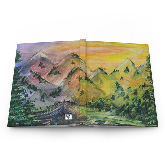 Sunset Mountains Hardcover Journal Matte 150 Pages, Printed Cover