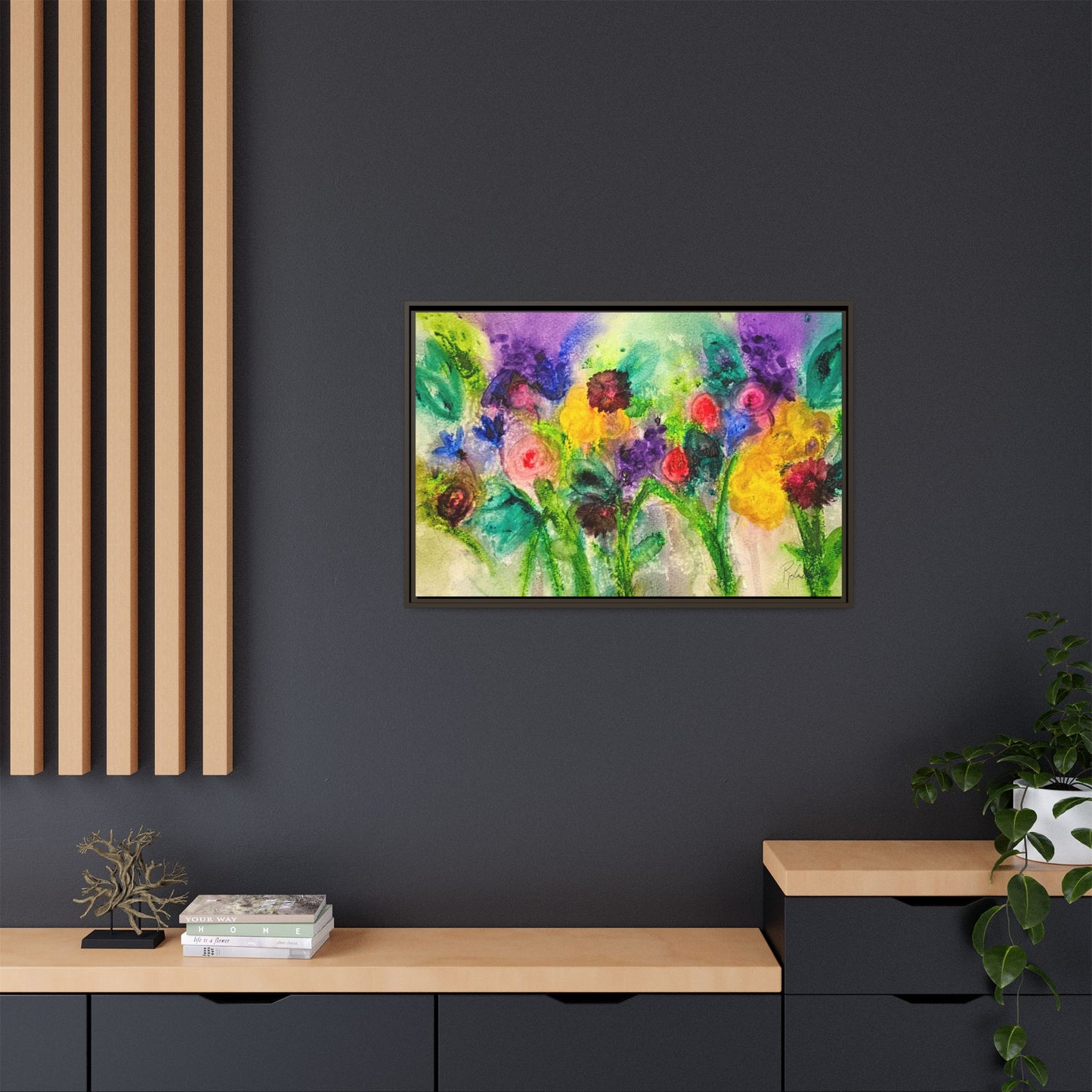 Abstract Flowers Framed Wall Art