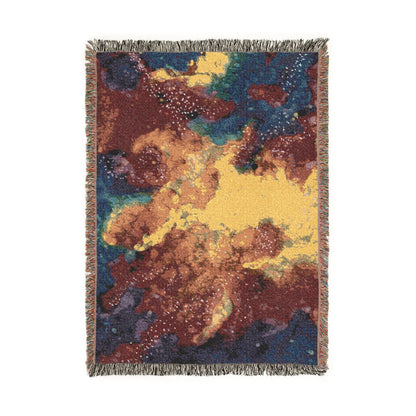 Abstract Aurora Woven Blanket — Colorful Pixel Art Throw for Living Room & Bedroom