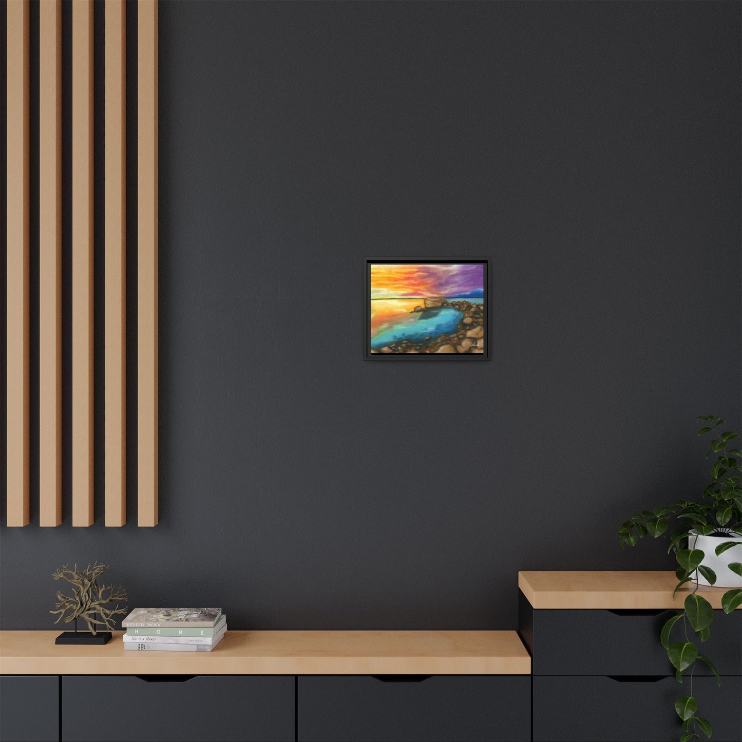 Sunset Ocean Beach Framed Wall Art